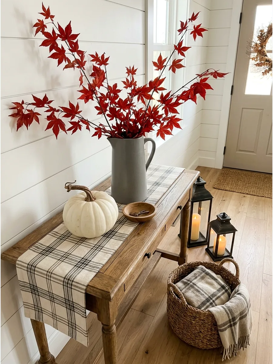 1. Vintage Console With Autumn Branches