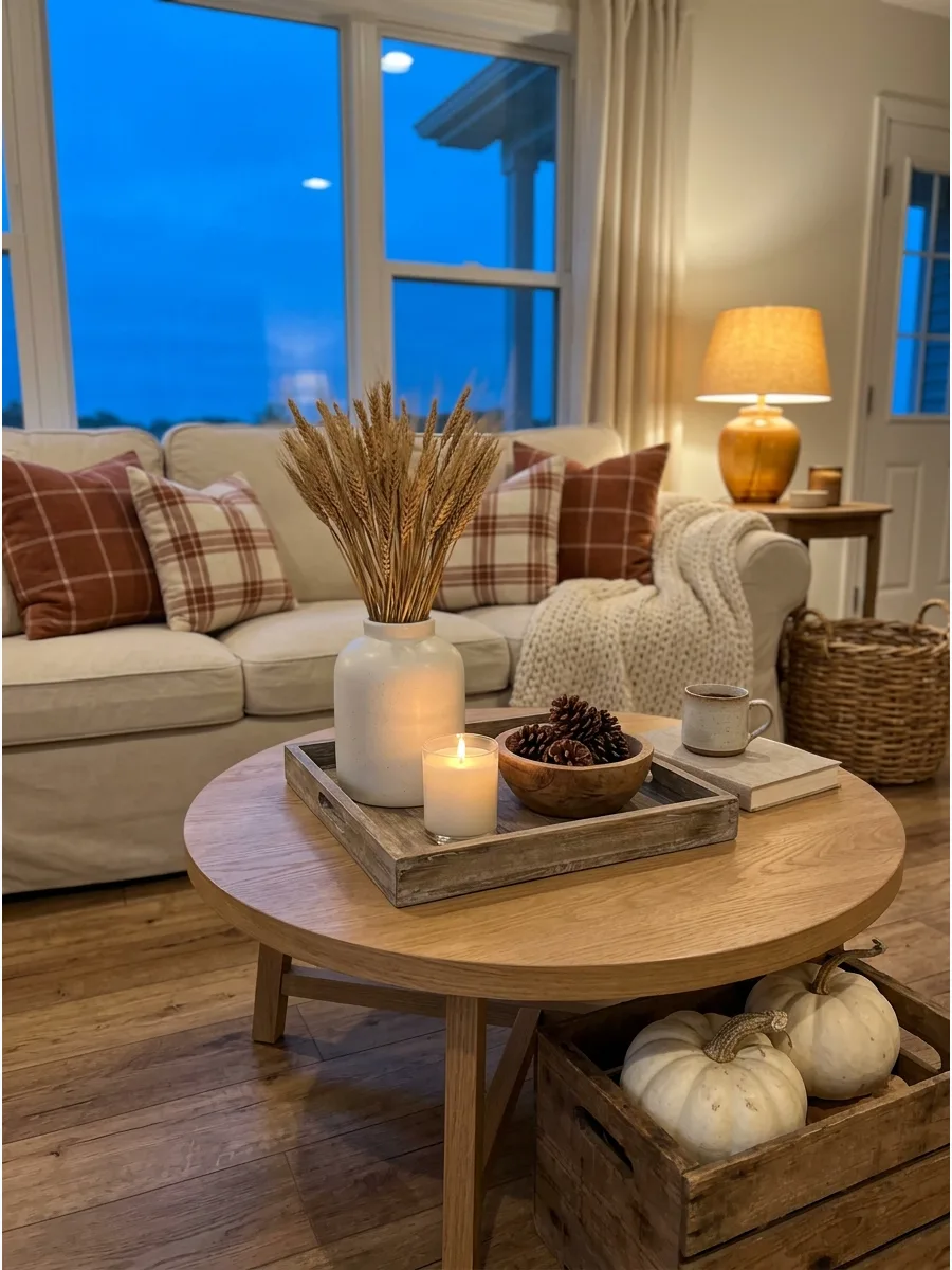 10. Rustic Coffee Table Centerpiece