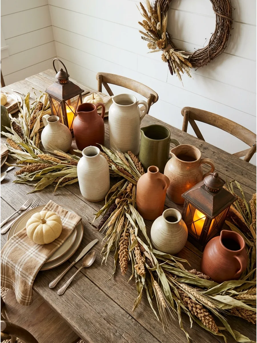 17. Collected Pottery Display