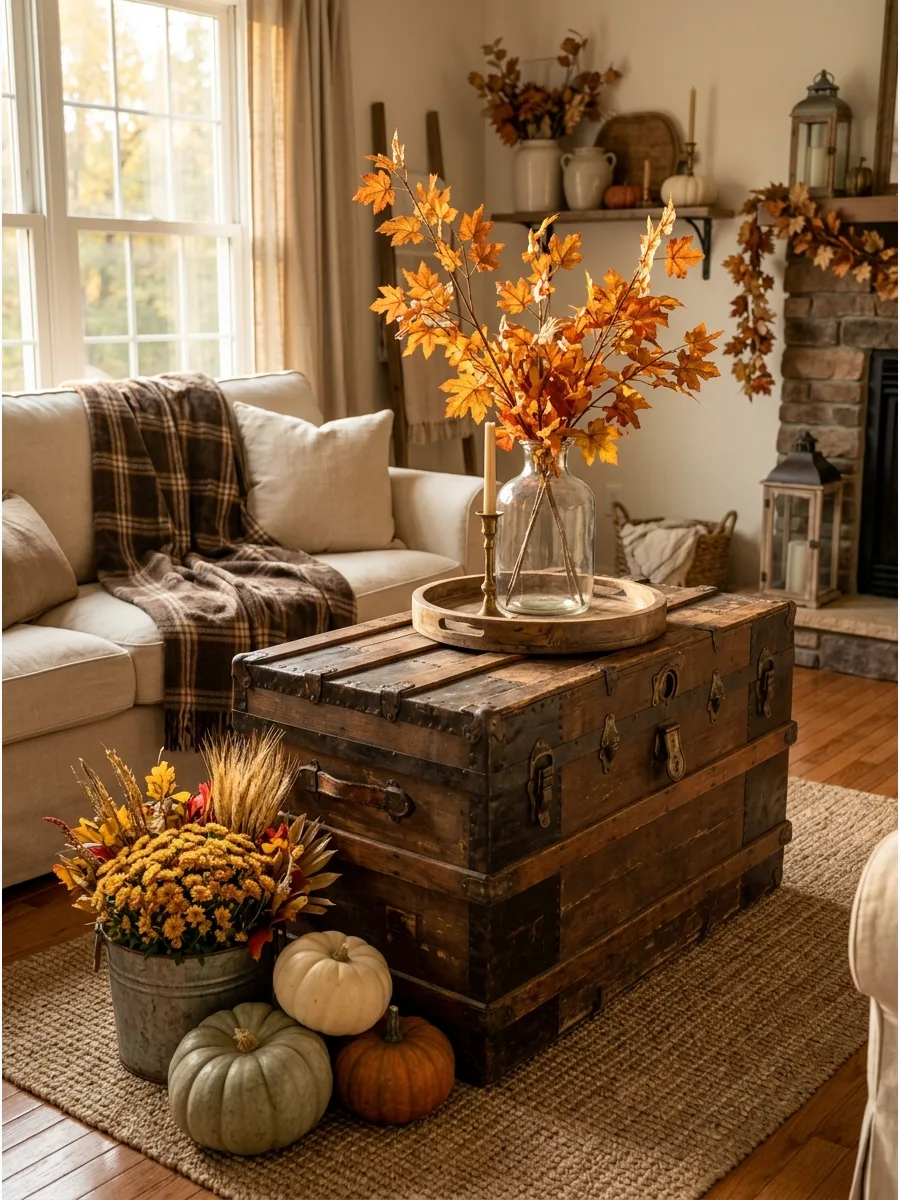 18. Antique Trunk Coffee Table