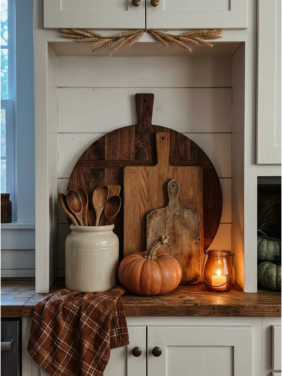 27. Layered Cutting Board Display