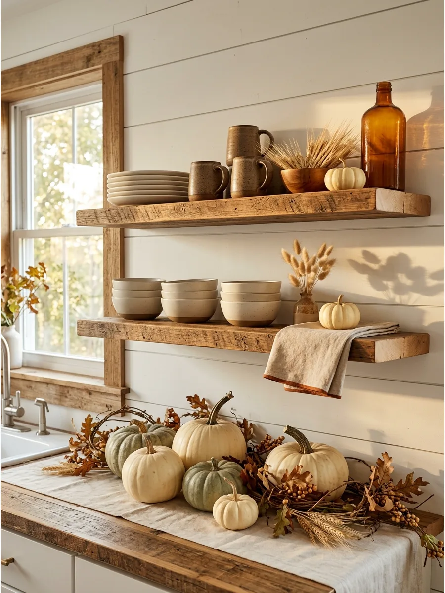 35. Open Shelves With Stoneware