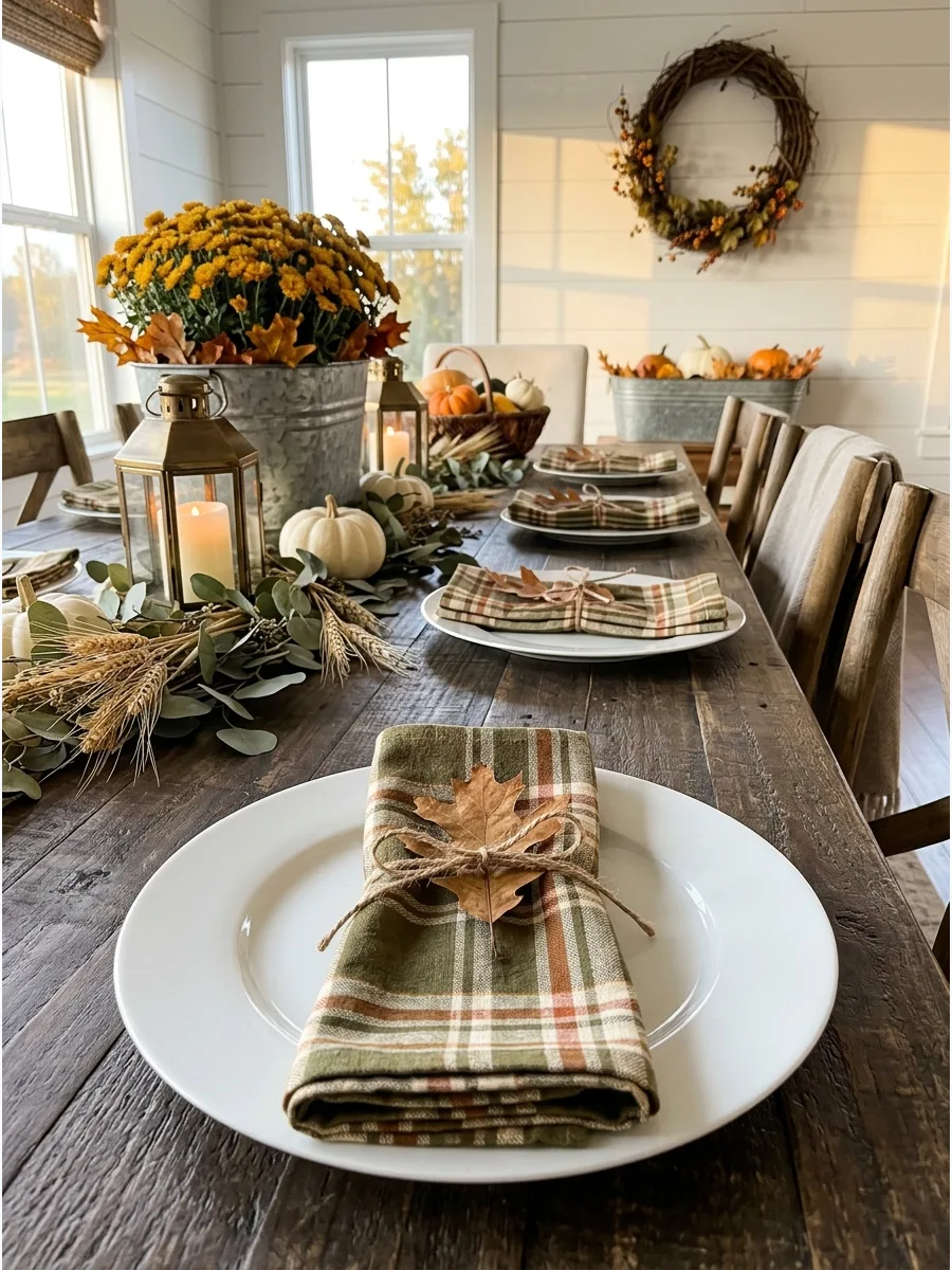 41. Plaid Napkin Place Settings