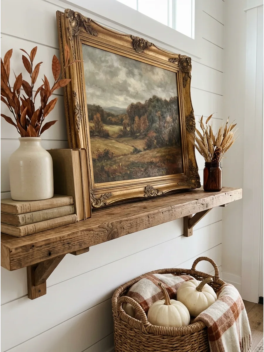 7. Vintage Landscape Entryway Art
