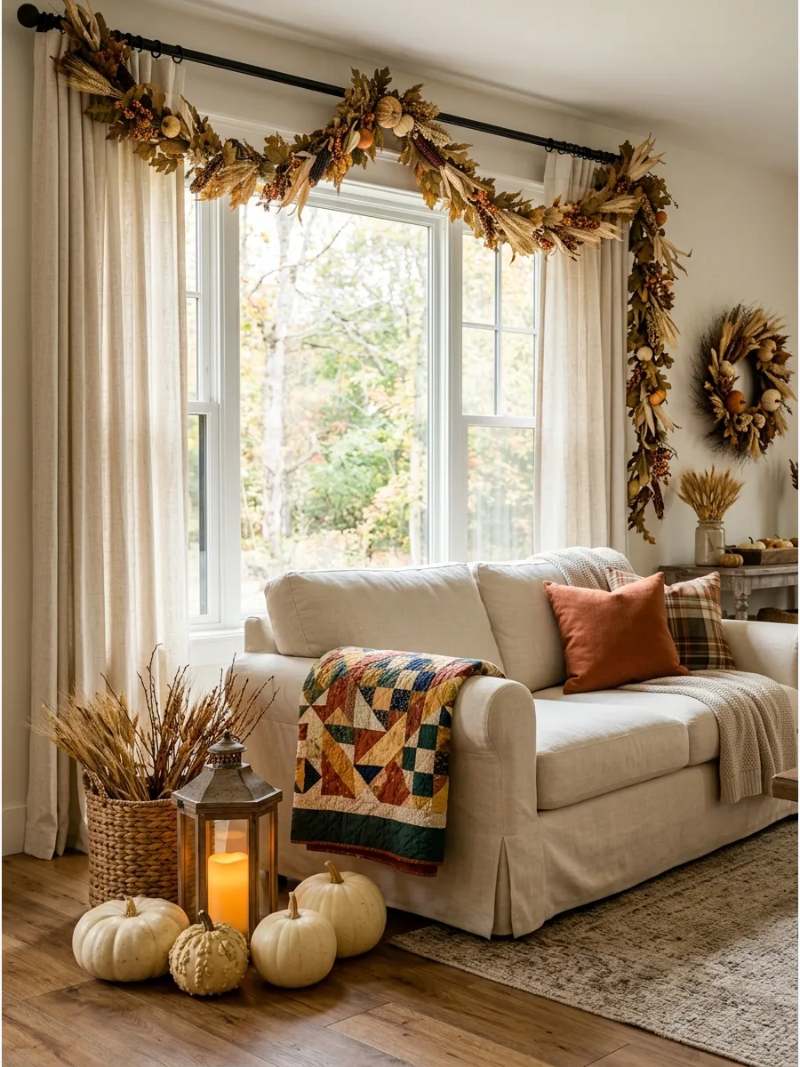 9. Vintage Quilt Over the Sofa