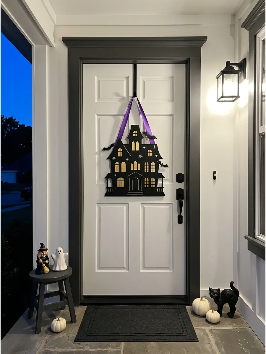 16. Make a Haunted-House Door Hanger