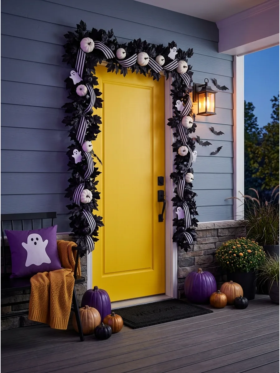 26. Add a Black-and-White Striped Garland