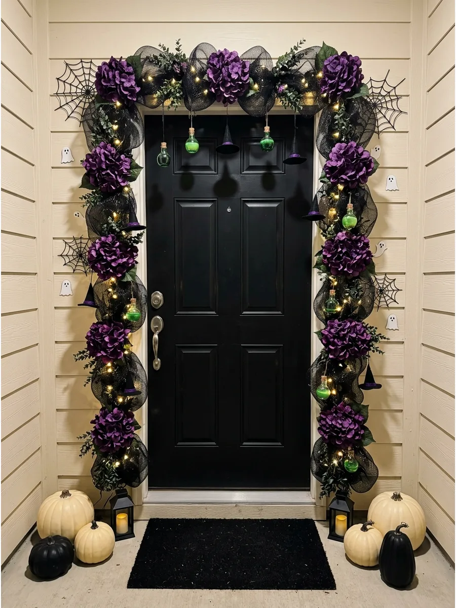 29. Build a Purple Witchy Door Garland