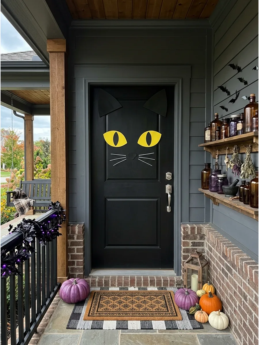 35. Make a Black Cat Face Door