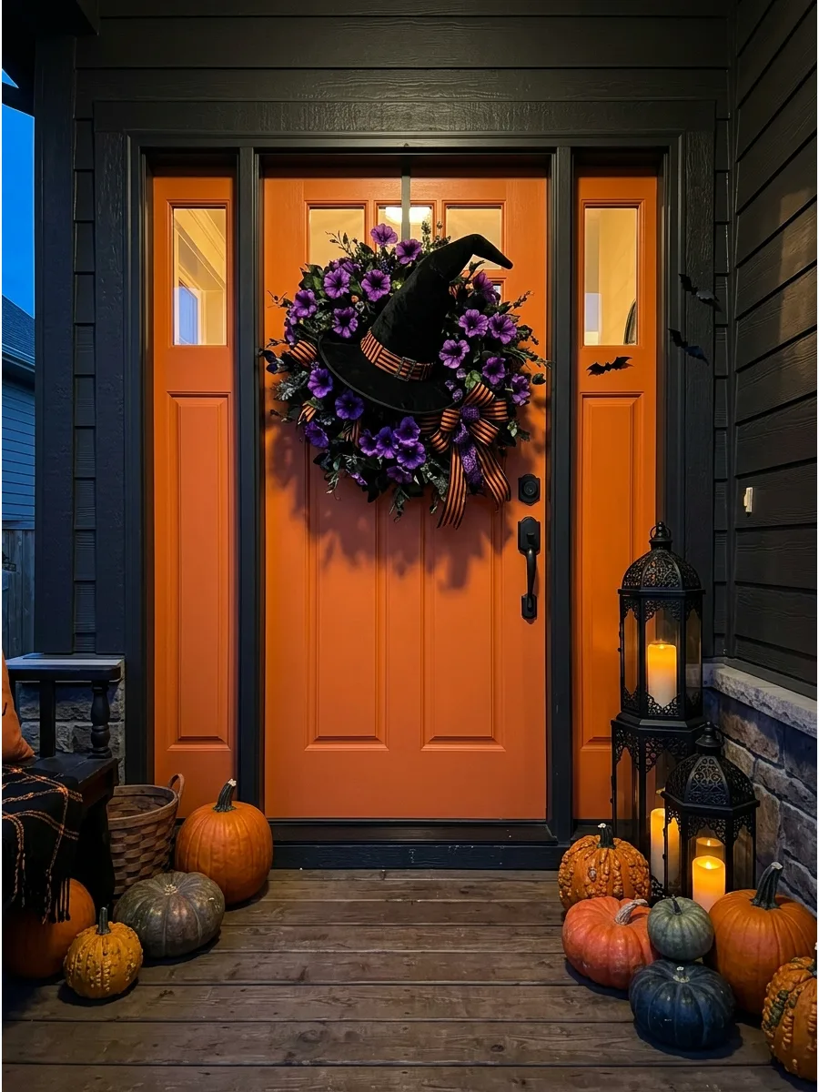 5. Create a Witch-Hat Door Wreath