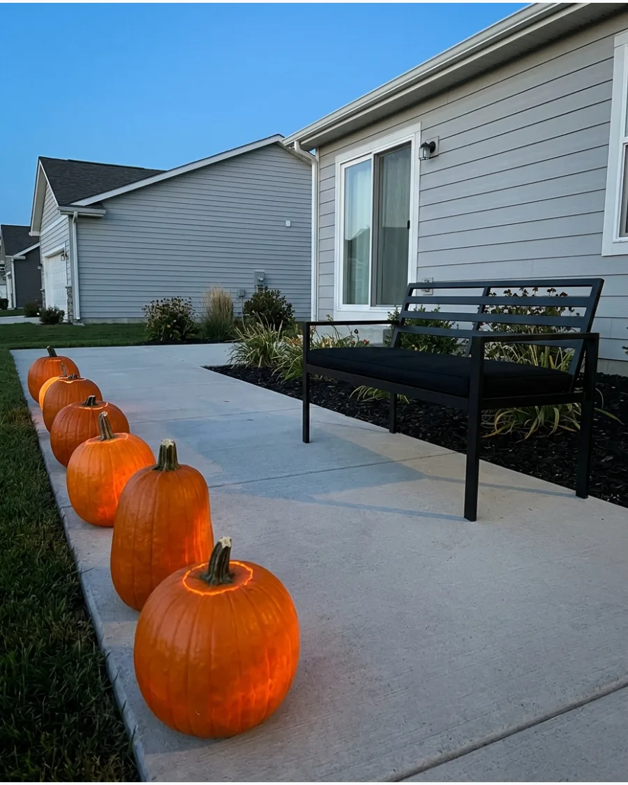 12. Glowing Pumpkin Path