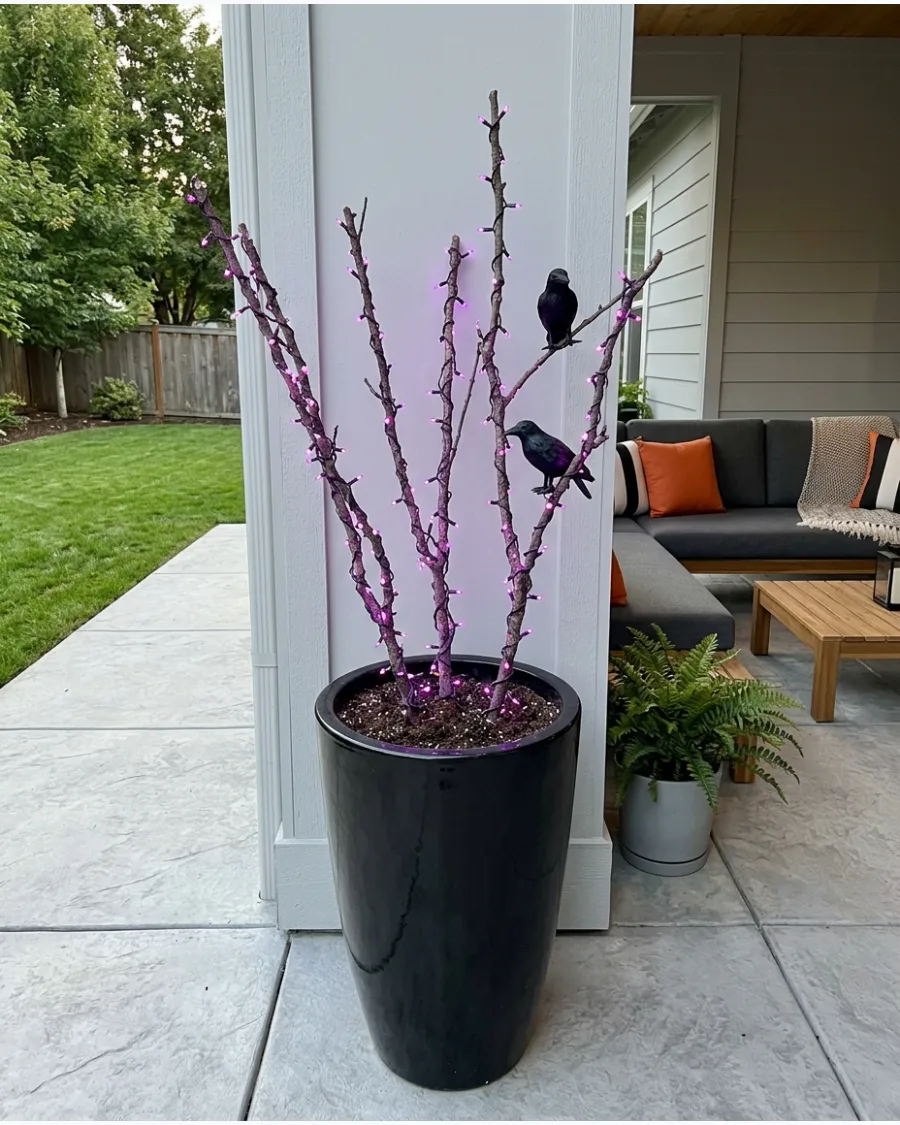 18. Haunted Tree Branch Lights