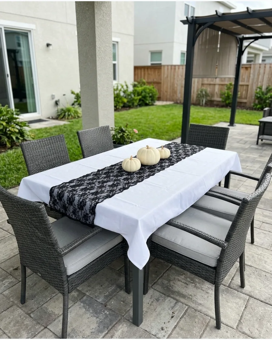 26. Black Lace Patio Table