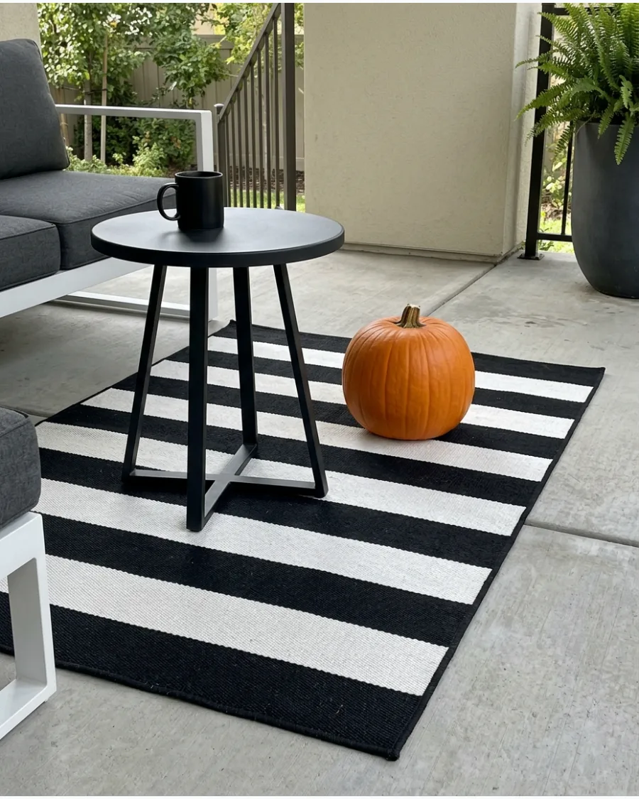 29. Striped Halloween Outdoor Rug