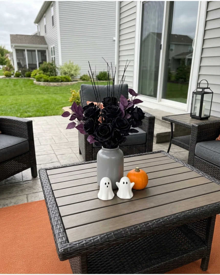 35. Black Floral Centerpiece