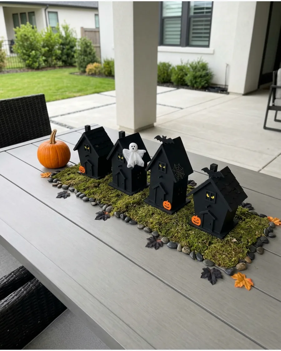 36. Mini Haunted Village Centerpiece