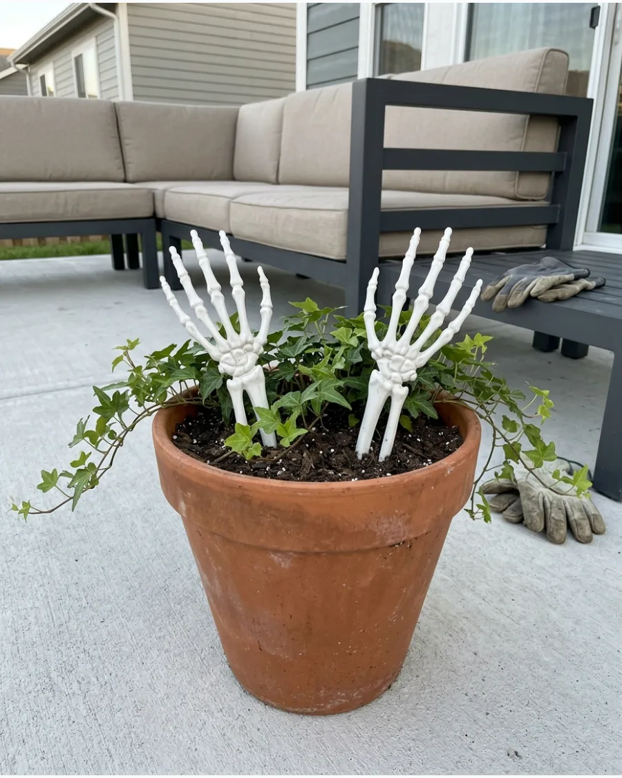 43. Skeleton Hand Flowerpots