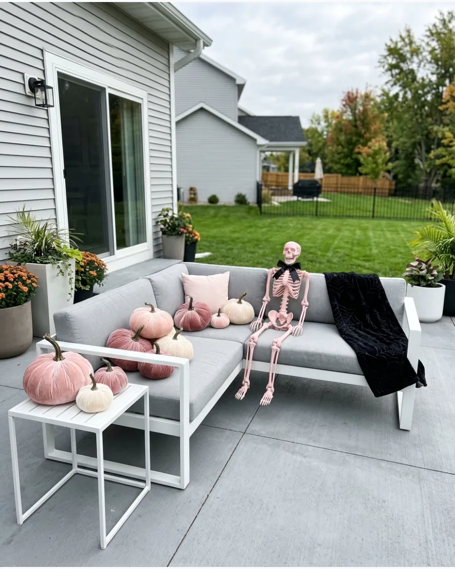 8. Pink Halloween Patio
