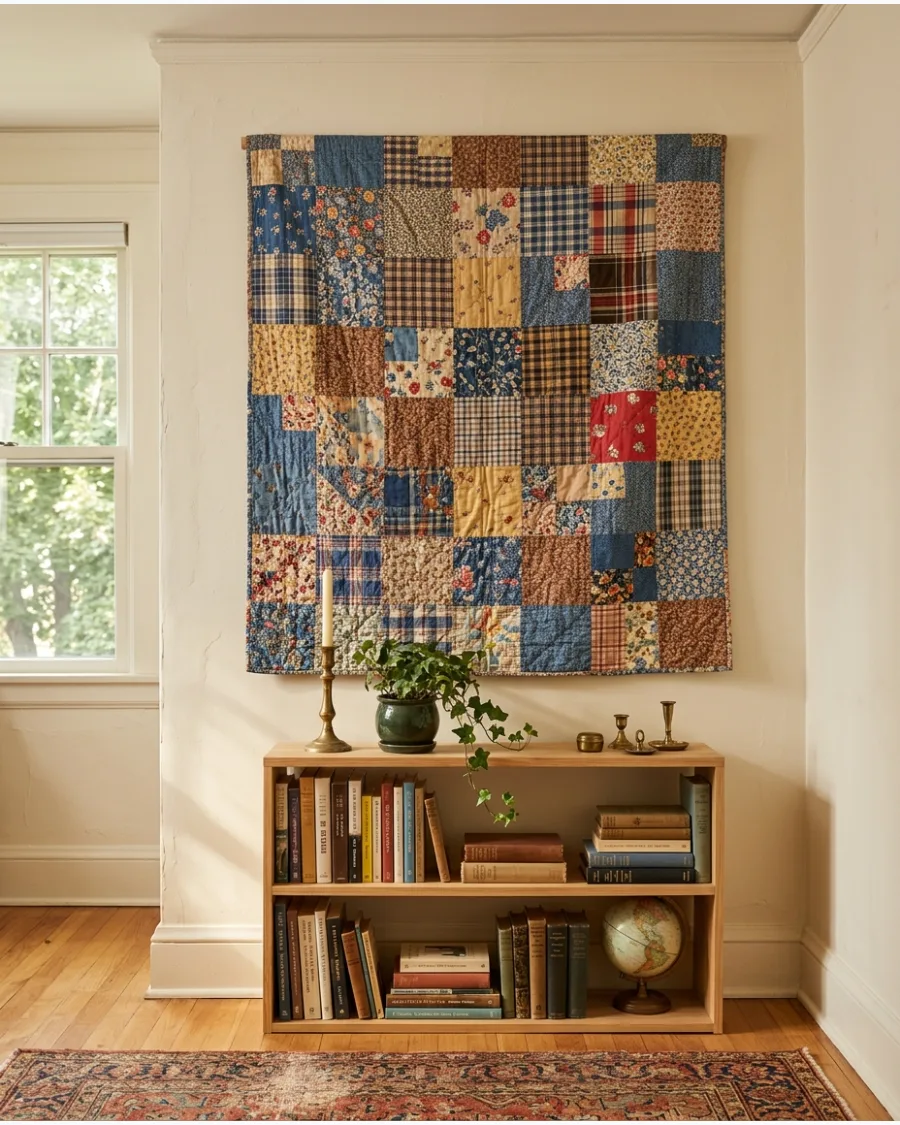 11. Vintage Patchwork Quilt Wall