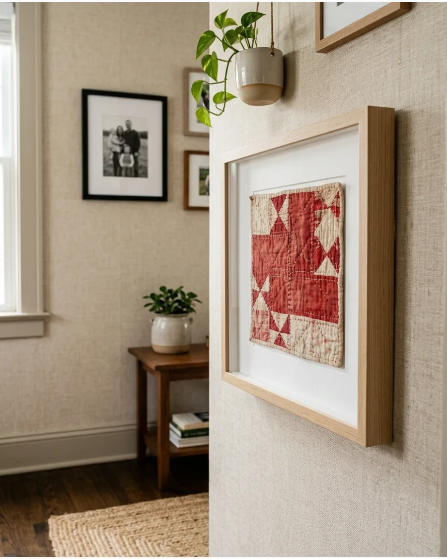 14. Framed Heirloom Quilt Section