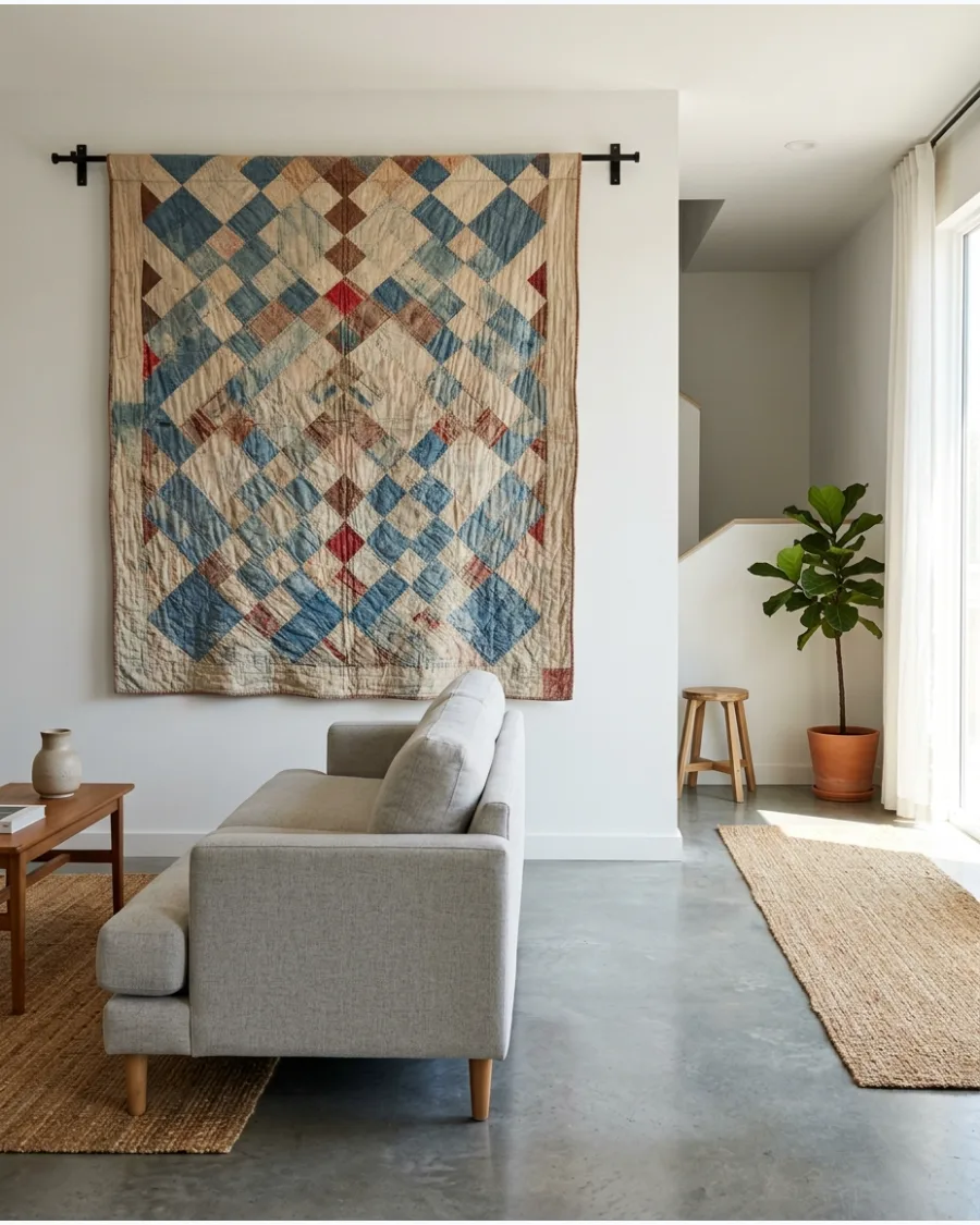 16. Faded Quilt in a Modern Room
