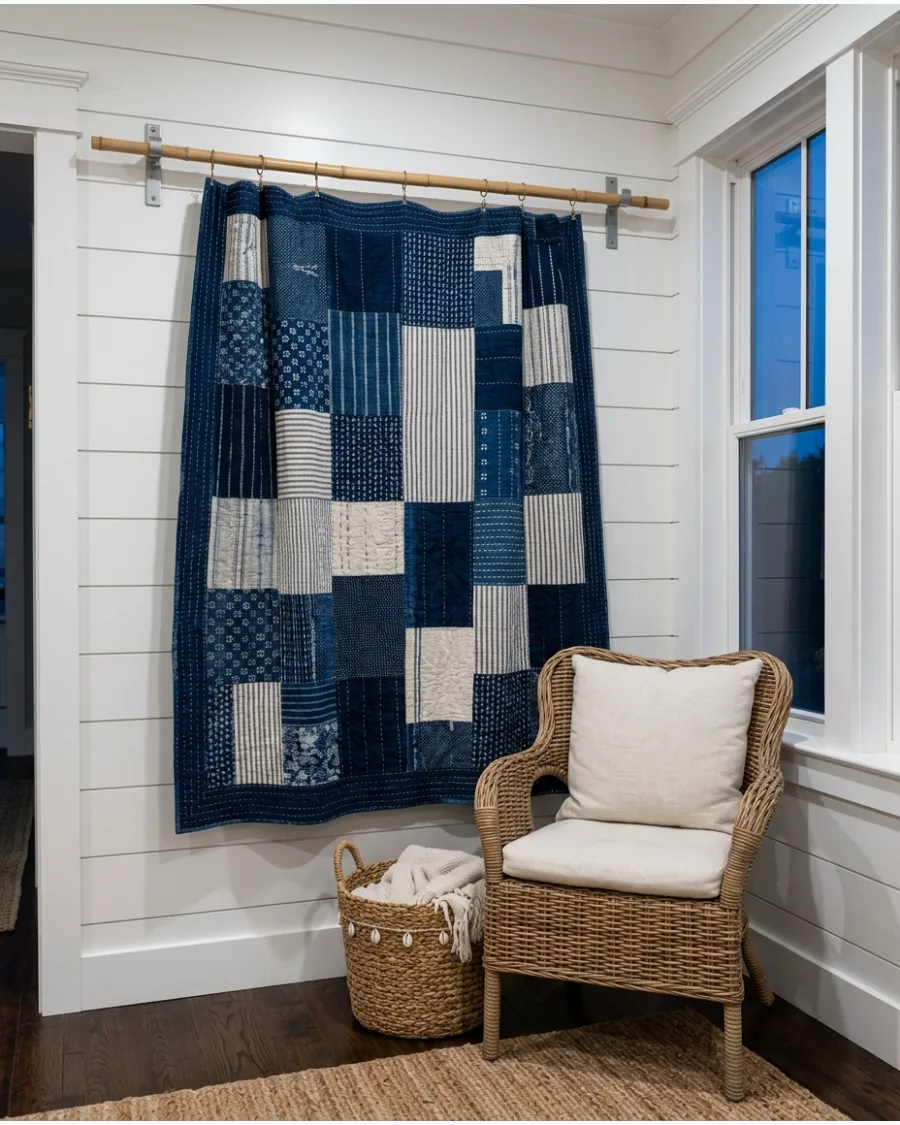 18. Blue and White Vintage Quilt