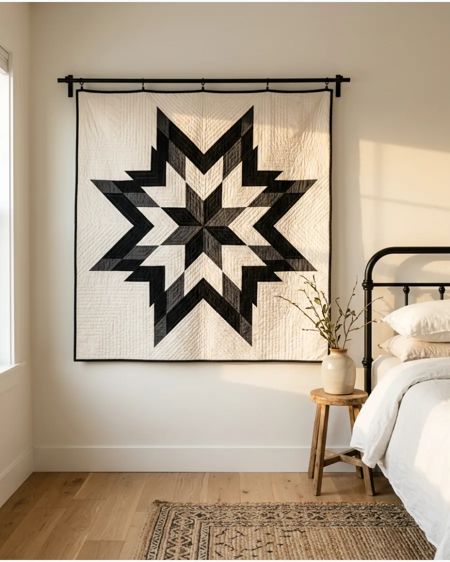 23. Black and White Quilt Wall