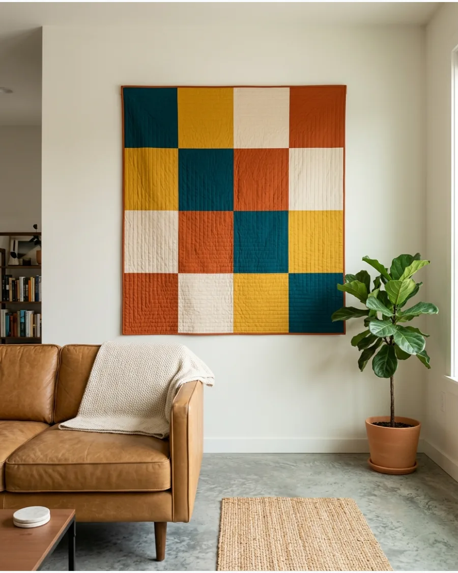 24. Color-Block Quilt Artwork