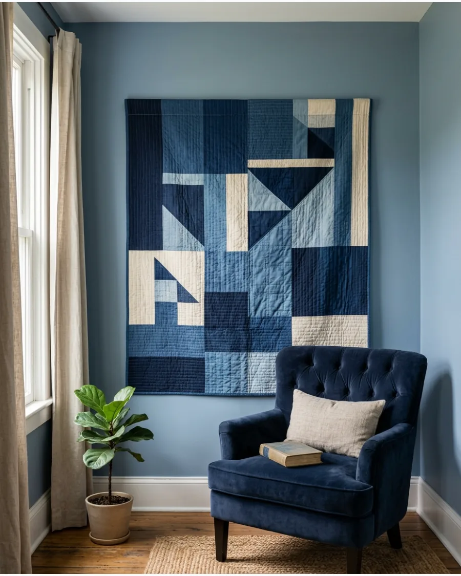 30. Tonal Quilt and Wall Combination