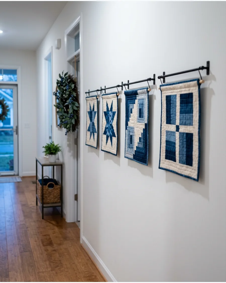 37. Mini Quilts Along a Hallway