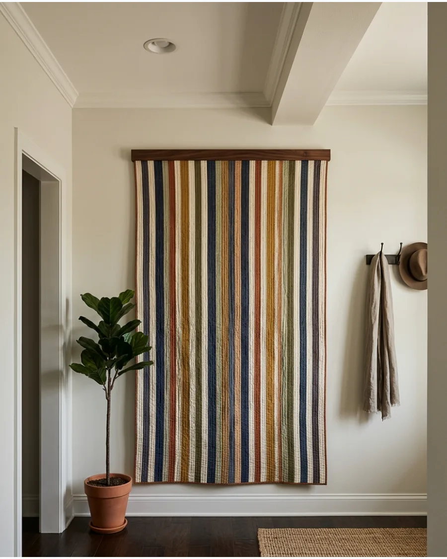 4. Floor-to-Ceiling Quilt Feature