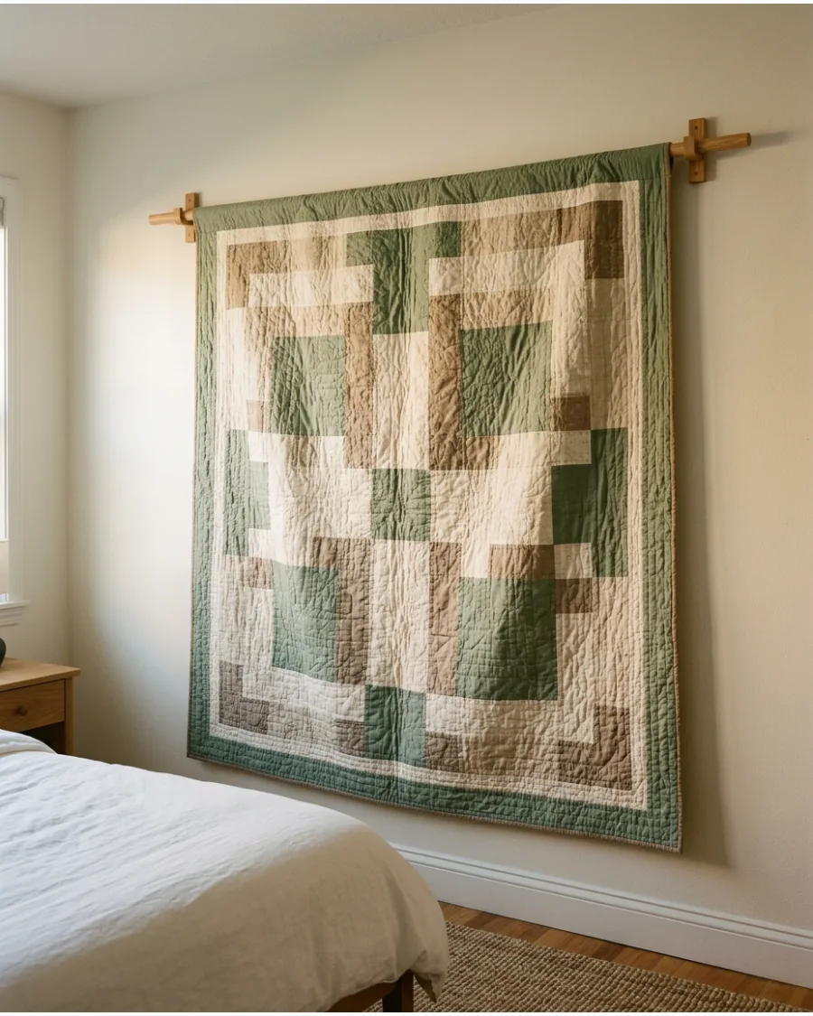 41. Quilt on a Wooden Display Rod