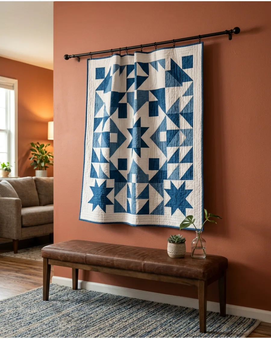 42. Quilt on a Decorative Metal Rod