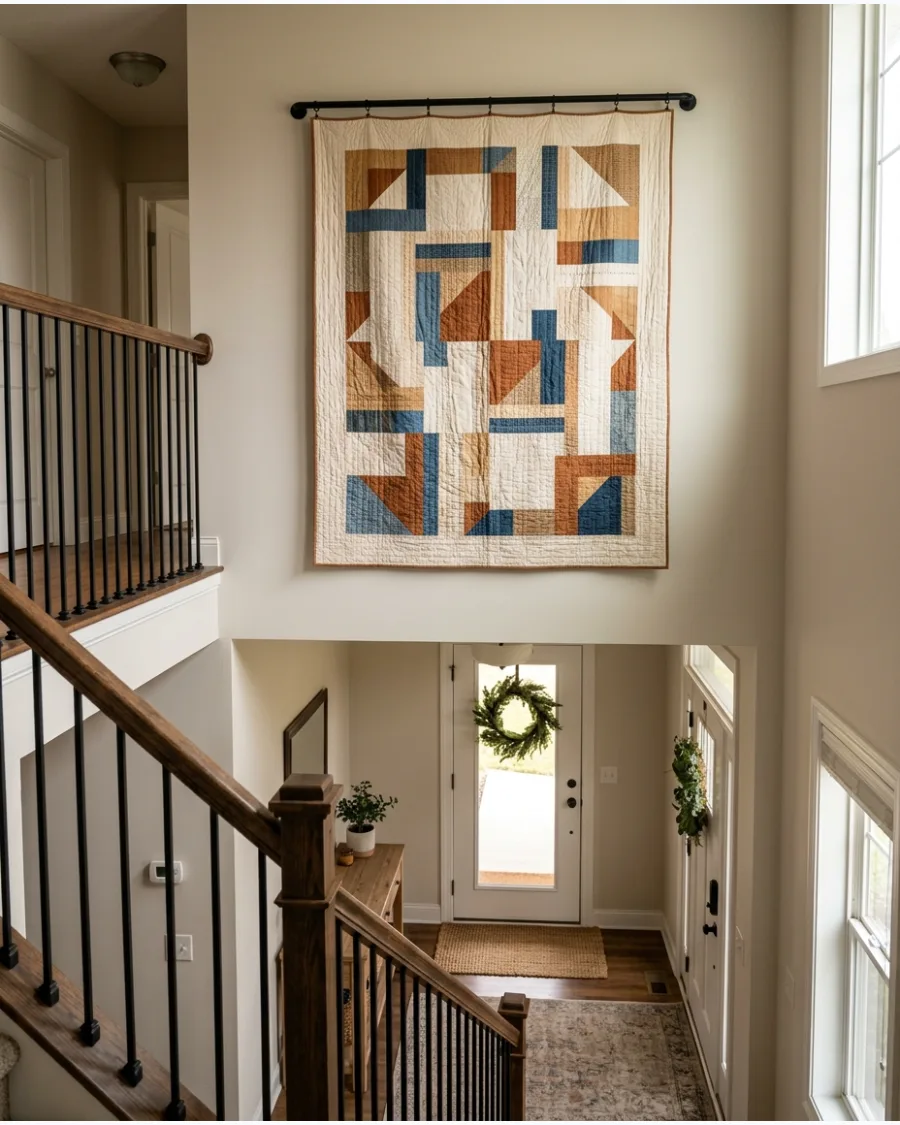 8. Quilt on a Double-Height Wall