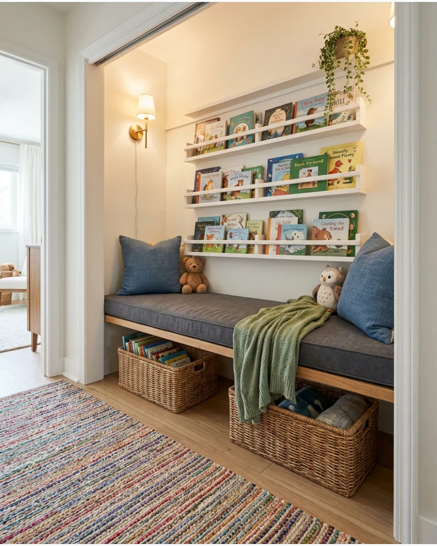 32. Shared Closet Reading Corner