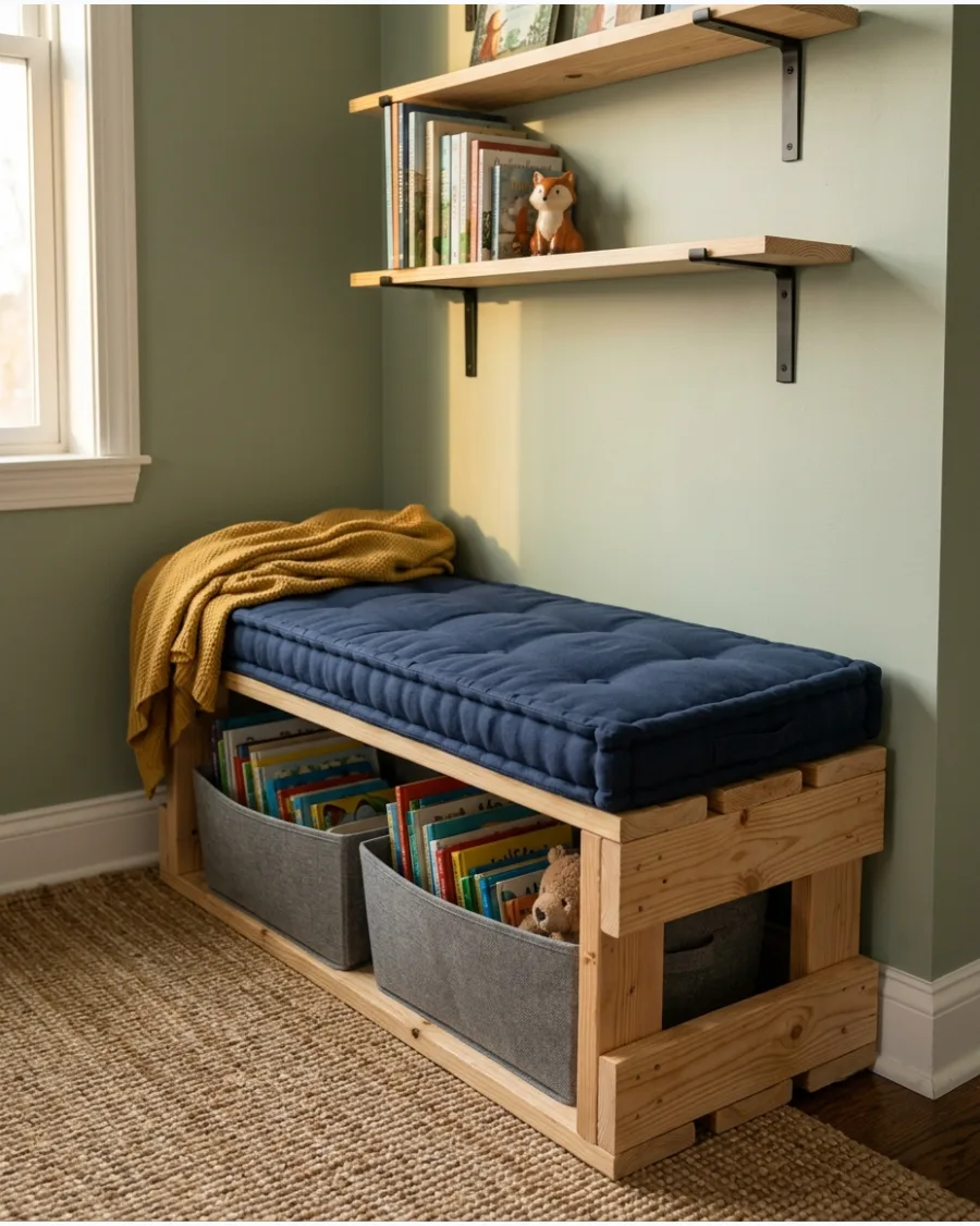 35. Pallet-Style Reading Bench