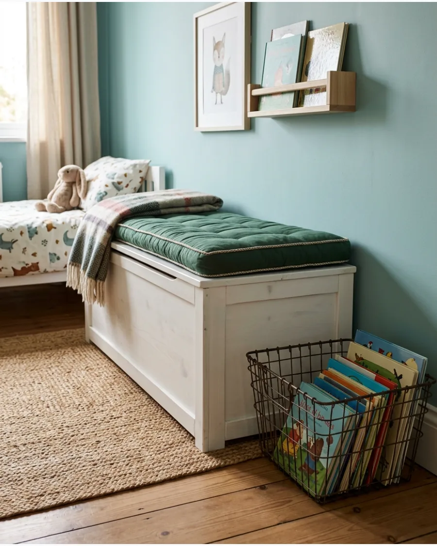 36. Repurposed Toy Storage Bench