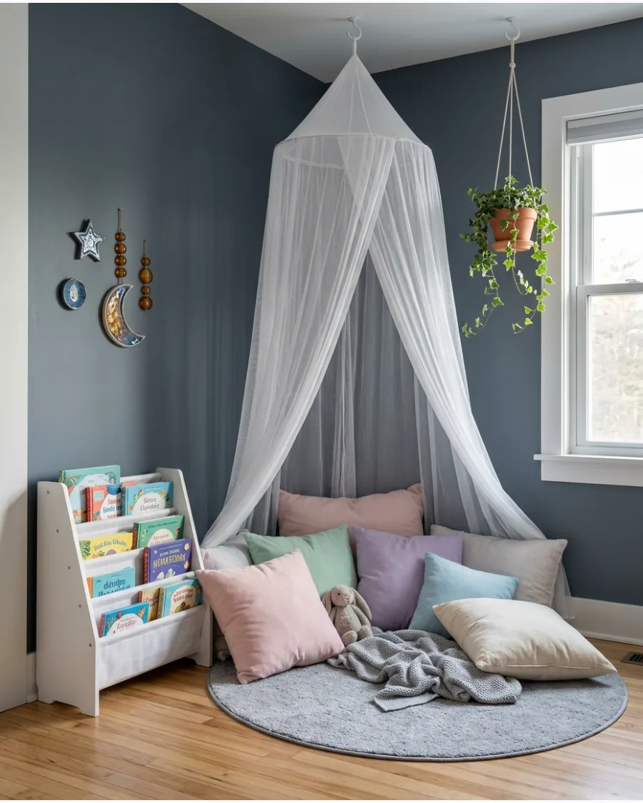 37. Curtain Canopy Reading Corner