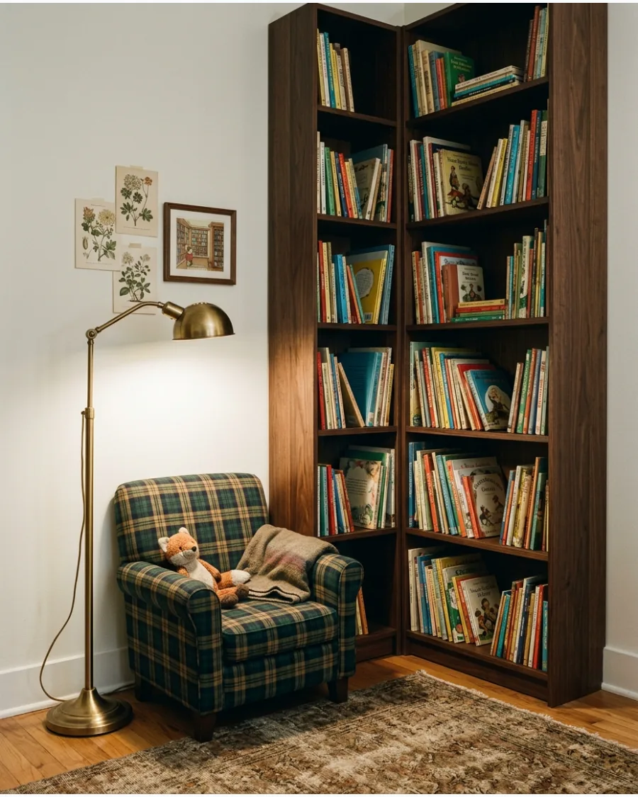 48. Vintage Library Reading Nook