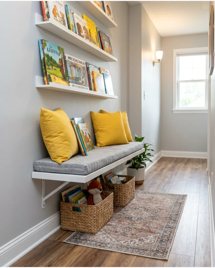 6. Narrow Wall Reading Bench