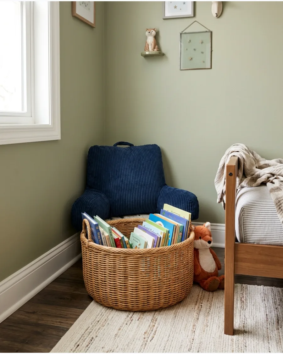 9. Reading Basket and Pillow Setup