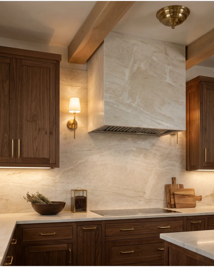 12. Cream Quartzite Backsplash