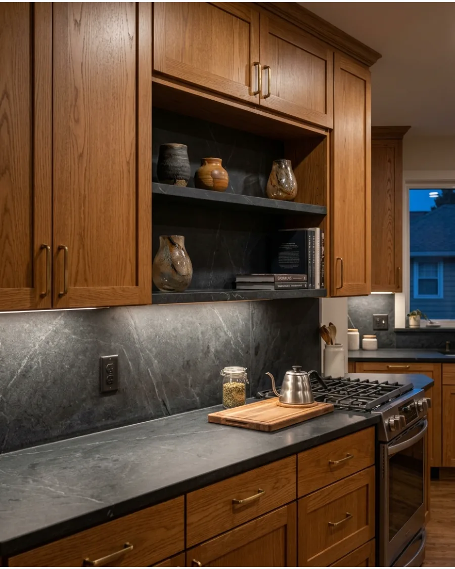 18. Soapstone Backsplash
