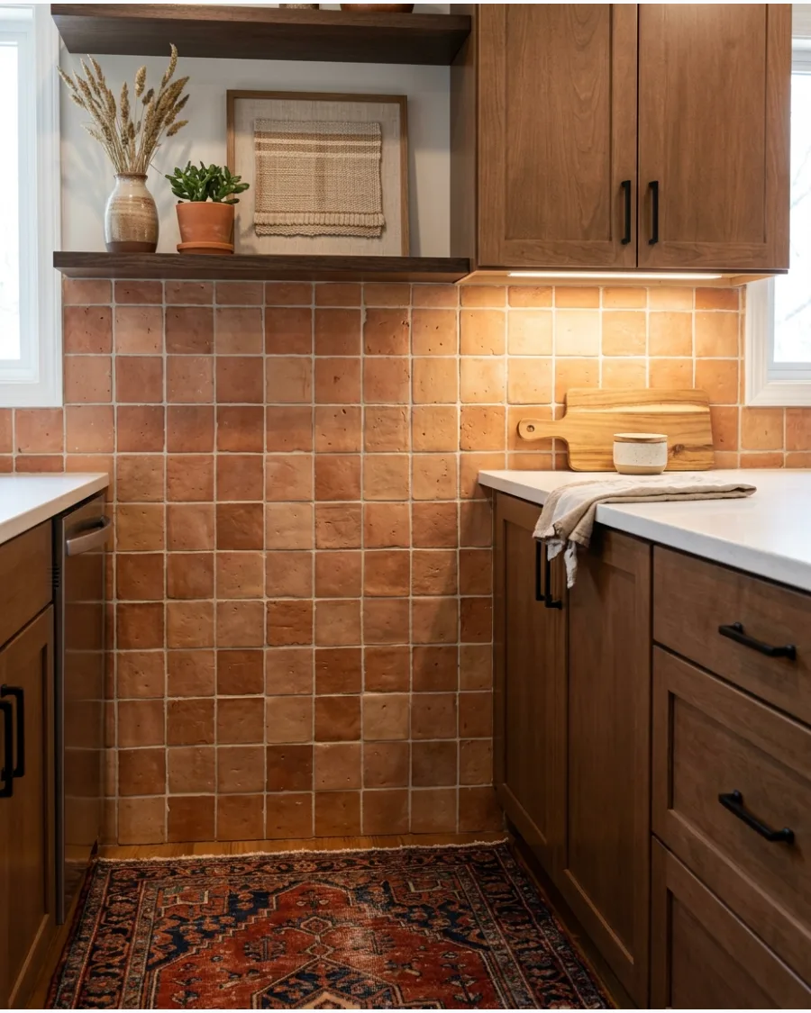 21. Terracotta Tile Backsplash