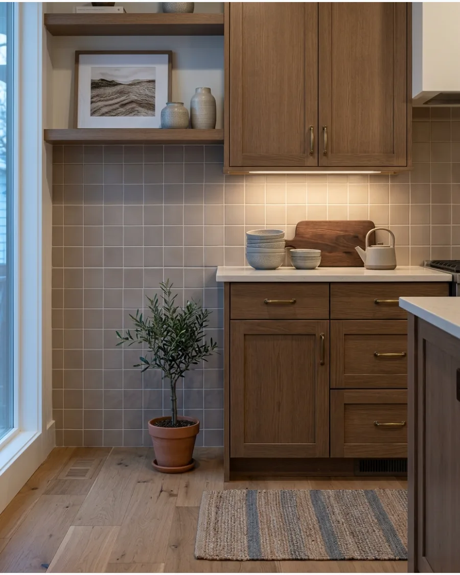 25. Mushroom Tile Backsplash