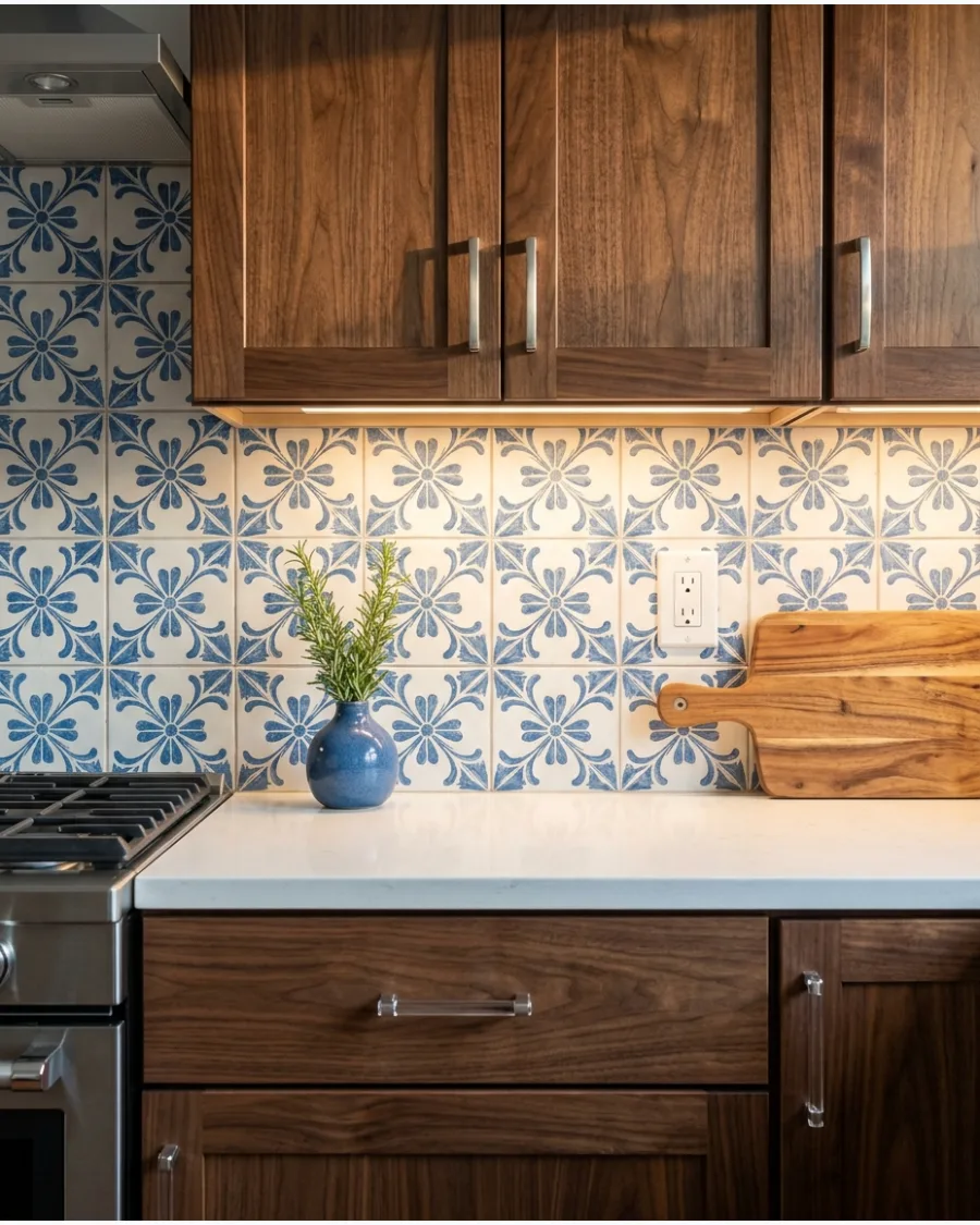 39. Blue and White Patterned Tile