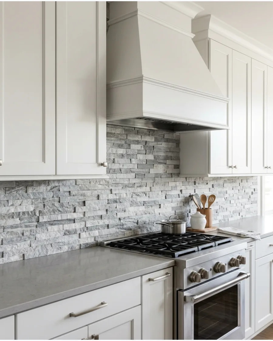 23. Stacked Stone Backsplash