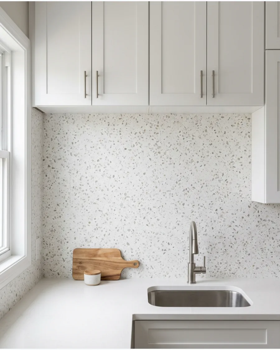 31. Light Terrazzo Backsplash