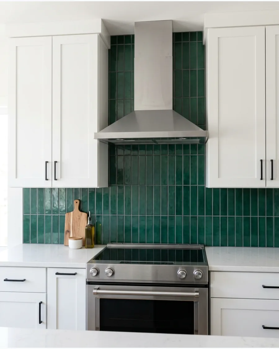 35. Emerald Green Backsplash