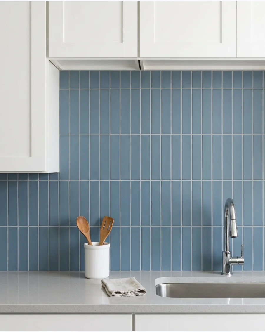 44. Dusty Blue Vertical Tile